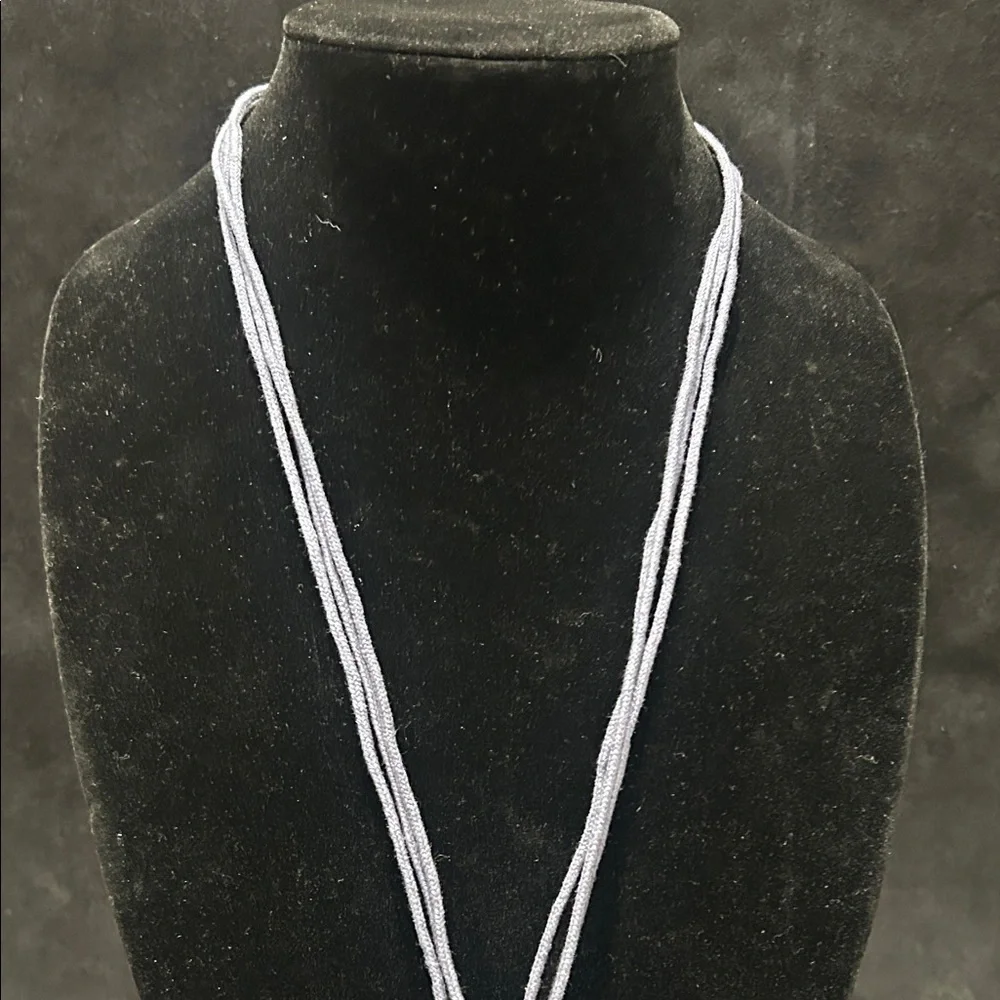 Christopher & Banks Blue and Silver Beaded Necklace - Picture 9 of 15
